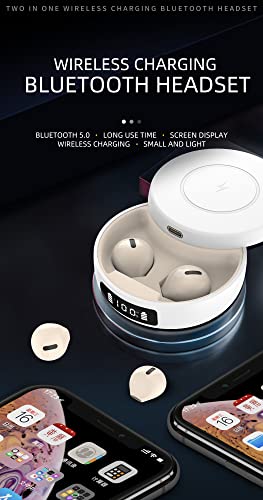 Loluka Mini Wireless Earbuds Small Bluetooth Earphones LED Display Electricity Headset Streaming Music from Cellphone for Sleep on Side, Running, Workout, Travel, Handsfree for iOS Android