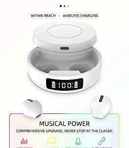 Loluka Mini Wireless Earbuds Small Bluetooth Earphones LED Display Electricity Headset Streaming Music from Cellphone for Sleep on Side, Running, Workout, Travel, Handsfree for iOS Android