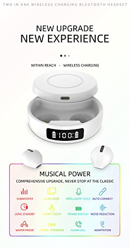 Loluka Mini Wireless Earbuds Small Bluetooth Earphones LED Display Electricity Headset Streaming Music from Cellphone for Sleep on Side, Running, Workout, Travel, Handsfree for iOS Android