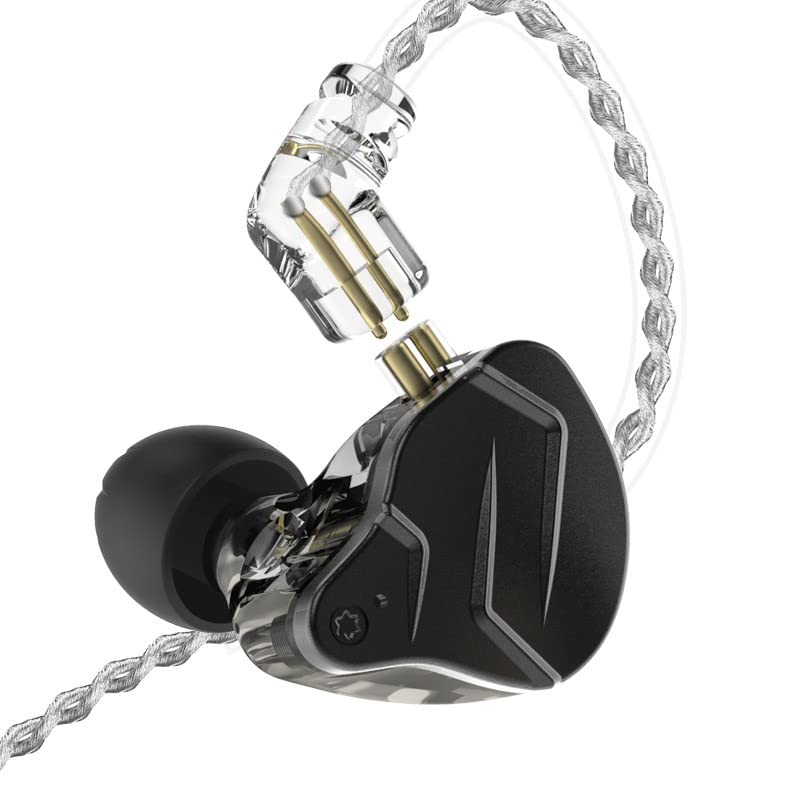 KZ ZSN PRO X Wired Earbuds,in-Ear Headphones with Dual Driver-Clear Sound and Ergonomic Custom-Fit Earpieces (S/M/L),Bass Ear Buds,3.5mm Jack for Phones，Computer and Laptops (Black Without Mic)