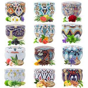 scented candles gift set, 12-pack home scented candles, scented candle set long lasting soy wax 180 hours burn time, gifts for women, perfect for teacher women mom wife girlfriend