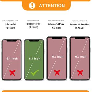 Bocasal RFID Blocking Wallet Case for iPhone 14 Pro, Adjustable Crossbody Zipper Purse Case Card Holder with Kickstand Detachable Wrist Strap, PU Leather Flip Folio Case 6.1 Inch 5G (Rose Gold)