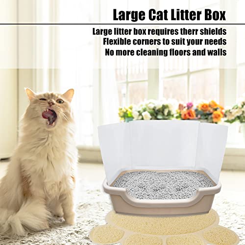 4 Pack Cat Litter Box Splash Guard , Detachable Litter Box Pee Shieldwith Cat Litter Mat , Cat Litter Box Enclosure Splash Guard for Open Top Litter Pan ,Reusable and Easy to Clean