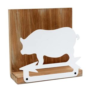funly mee farmhouse wooden and metal pig design napkin holder,freestanding or wall-mounted tissue dispenser