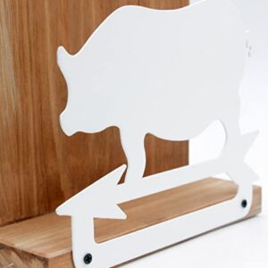 Funly mee Farmhouse Wooden and Metal Pig Design Napkin Holder,Freestanding or Wall-mounted Tissue Dispenser