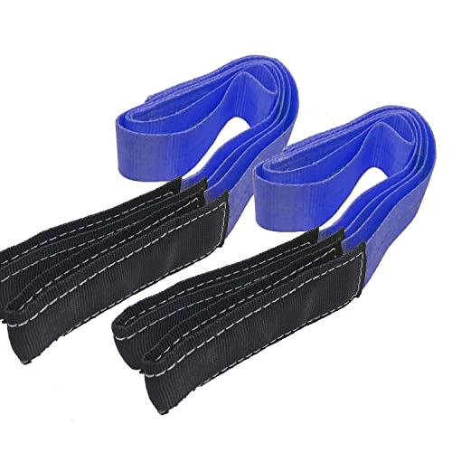 AsgenoX 2 Pack 2 "x6' Tow Strap with Reinforced Loops Vehicle Recovery Rope 18,000 lbs Pound Capacity Recovery Strap,Blue