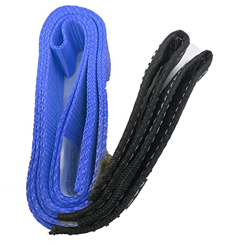 AsgenoX 2 Pack 2 "x6' Tow Strap with Reinforced Loops Vehicle Recovery Rope 18,000 lbs Pound Capacity Recovery Strap,Blue