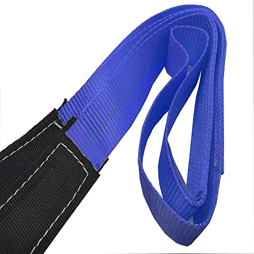 AsgenoX 2 Pack 2 "x6' Tow Strap with Reinforced Loops Vehicle Recovery Rope 18,000 lbs Pound Capacity Recovery Strap,Blue