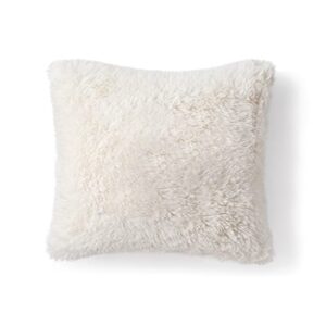 cozy bliss super soft fuzzy faux fur throw pillowcovers for couch, long hair fluffy shaggy throw pillowcases, luxury plush decorative pillow covers for sofa bed(20" x 20", ivory)