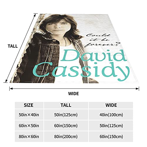 David Cassidy Flannel Blanket Super Soft Throw Blanket for Couch Sofa Bed All Season 50"x40"