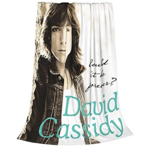 David Cassidy Flannel Blanket Super Soft Throw Blanket for Couch Sofa Bed All Season 50"x40"