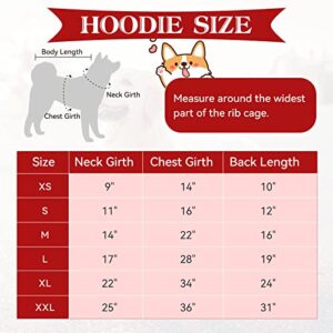 Dog Hoodie Dog Sweater Red Buffalo Plaid Dog Clothes Warm and Soft Breathable Cozy Medium Dog Hoodie Dog Sweaters for Medium Dogs with Pocket(M)