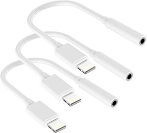 [apple mfi certified] lightning to 3.5 mm headphone jack adapter, 3 pack headphone adapter for iphone to 3.5mm audio aux jack adapter dongle cable converter for iphone 14 13 12 11 xr xs x 8 7 ipad