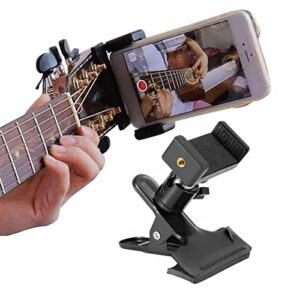 cell phone holder, guitar bass head phone holder, live broadcast bracket clip for smart phones with 360° swivel adjust(1pc phone holder)
