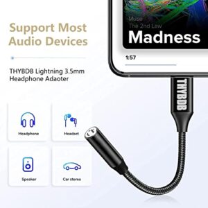 iPhone aux Adapter, Lightning to 3.5 mm Headphone Jack Adapter Audio Aux Adapter Dongle [Apple MFi Certified] Headphone Adapter for iPhone 13/13 Pro/12/11/11 Pro/11 Pro Max/X XR Max 8 7