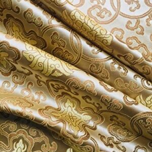 Adelaide Gold Chinese Brocade Satin Fabric by The Yard - 10058