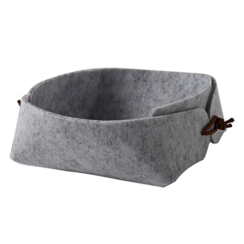 SamFansar Storage Case Useful Flexible Desk Nordic Felt Storage Basket Grey