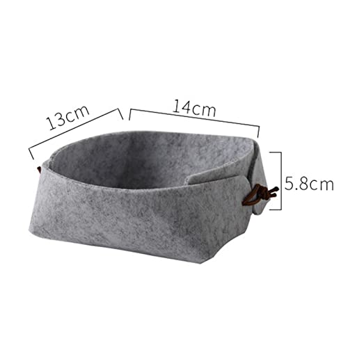 SamFansar Storage Case Useful Flexible Desk Nordic Felt Storage Basket Grey