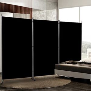 room divider 6ft folding privacy screens, 3 panel partition room dividers w/freestanding design, portable wall divider for room separtation, fabric screen panel for home office living room dorm