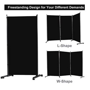 Room Divider 6FT Folding Privacy Screens, 3 Panel Partition Room Dividers w/Freestanding Design, Portable Wall Divider for Room Separtation, Fabric Screen Panel for Home Office Living Room Dorm