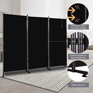 Room Divider 6FT Folding Privacy Screens, 3 Panel Partition Room Dividers w/Freestanding Design, Portable Wall Divider for Room Separtation, Fabric Screen Panel for Home Office Living Room Dorm