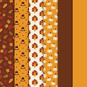 whaline 90 sheet fall thanksgiving tissue paper 6 designs brown yellow wrap tissue paper with pumpkin leaves turkey pattern autumn gift wrapping accessory for thanksgiving gift packing diy craft