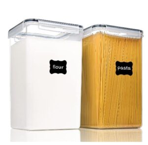 storage containers with lids airtight, 2 pack 6.5l | 220 oz | extra large food container sets with lids, kitchen containers rice storage container, pantry spaghetti airtight rice containers flour