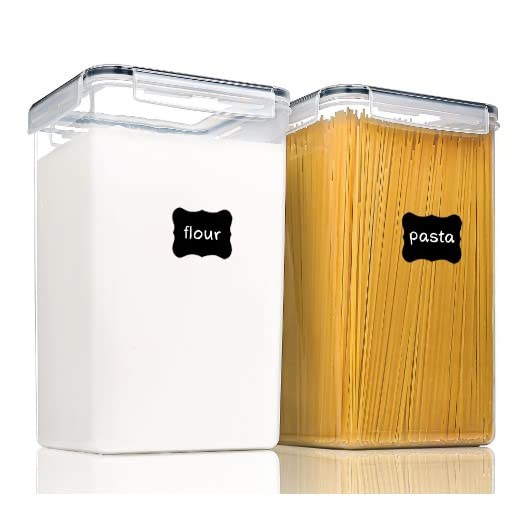 Storage Containers with lids airtight, 2 Pack 6.5L | 220 Oz | Extra Large Food Container Sets with lids, Kitchen Containers Rice Storage Container, Pantry Spaghetti Airtight Rice Containers Flour