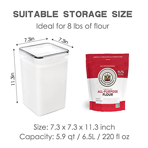 Storage Containers with lids airtight, 2 Pack 6.5L | 220 Oz | Extra Large Food Container Sets with lids, Kitchen Containers Rice Storage Container, Pantry Spaghetti Airtight Rice Containers Flour