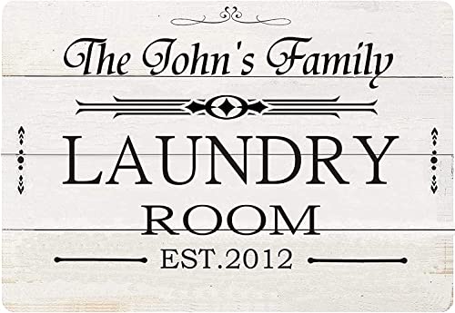 Personalized Family Laundry Signs for Laundry Room Decor Laundry Wall Decoration for Laundry Room Home Decor Metal Wood Signs for Bathroom Washroom