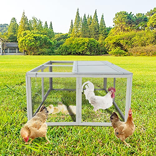 Rocomoco Wooden Chicken Coop Rabbit Hutch Pet Cage, Upgraded Wood Small Animal Poultry Cage Run Duck Hen Rabbit Habitat, Chicken Coop Indoor Outdoor for Backyard Farm Use(45.6Inch)