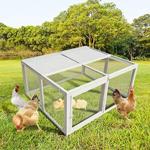 Rocomoco Wooden Chicken Coop Rabbit Hutch Pet Cage, Upgraded Wood Small Animal Poultry Cage Run Duck Hen Rabbit Habitat, Chicken Coop Indoor Outdoor for Backyard Farm Use(45.6Inch)