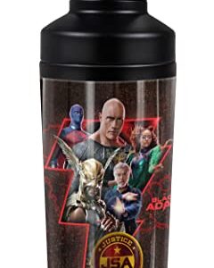 Black Adam OFFICIAL Character Bolt 18 oz Insulated Water Bottle, Leak Resistant, Vacuum Insulated Stainless Steel with 2-in-1 Loop Cap