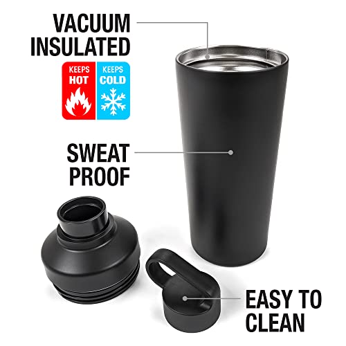 Black Adam OFFICIAL Character Bolt 18 oz Insulated Water Bottle, Leak Resistant, Vacuum Insulated Stainless Steel with 2-in-1 Loop Cap