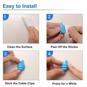 YANGTTOK 16PCS Self-Adhesive Thumb Up Wall Hooks,Funny Thumb Cord Holder for Data Cable,Earphone,Keys,Makeup Brush,Toothbrush