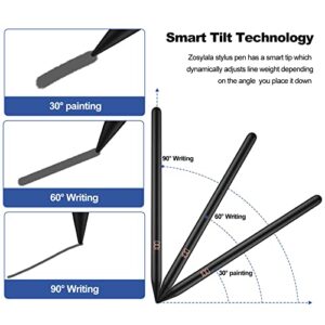 Zosylala 2nd Generation Stylus Pen for iPad with Wireless Charging,Palm Rejection,Digital Display,Compatible with Apple iPad Mini 6,iPad Air 4/5,iPad Pro 11 inch1/2/3/4,iPad Pro 12.9 inch3/4/5/6-Black