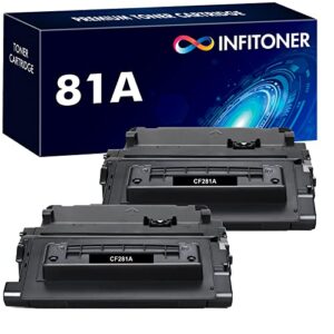 81a toner cartridge 2-pack compatible replacement for hp 81a cf281a 81x cf281x toner cartridge for hp laserjet enterprise mfp m604 m605 m630h m630dn m630f m630z m606 m630 printer black