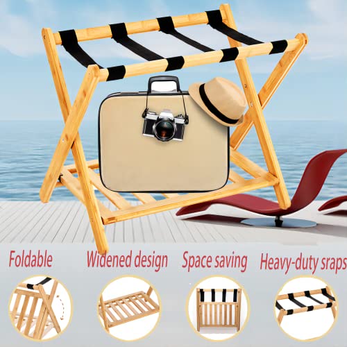 Foldable Luggage Stand for Guest Room -No Assembly Required-Folding Luggage Holders for Guest Room Suitcase Holder Suitcase Stand Luggage Racks for Suitcases for Bedroom Luggage Stand Foldable Pull Up Suitcase Shelves Luggage Holders Suitcase Holder Suitc