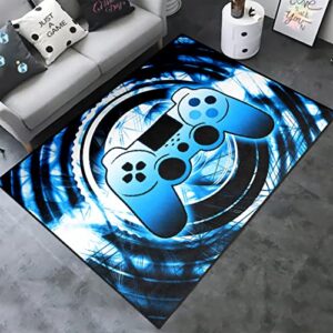 video game area rugs gamepad controller printed area rugs modern teens gamer theme floor mat home non-slip carpet doormats for leisure/living/bedroom/playing room home decor