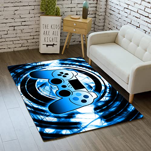 Video Game Area Rugs Gamepad Controller Printed Area Rugs Modern Teens Gamer Theme Floor Mat Home Non-Slip Carpet Doormats for Leisure/Living/Bedroom/Playing Room Home Decor