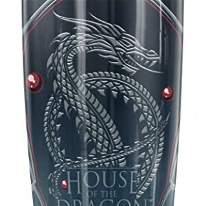 Logovision House of The Dragon OFFICIAL Silver Dragon Stainless Steel 20 oz Travel Tumbler, Vacuum Insulated & Double Wall with Leakproof Sliding Lid