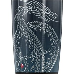 Logovision House of The Dragon OFFICIAL Silver Dragon Stainless Steel 20 oz Travel Tumbler, Vacuum Insulated & Double Wall with Leakproof Sliding Lid