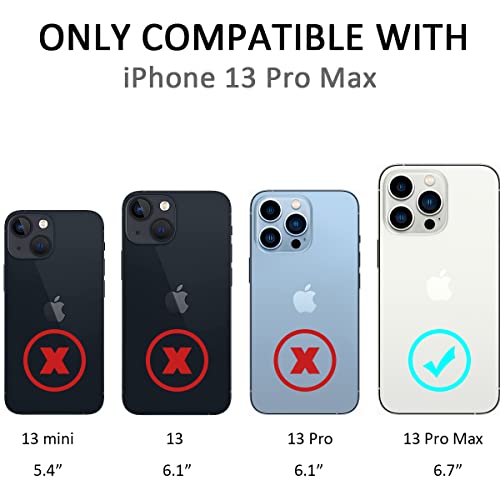 Nvollnoe for iPhone 13 Pro Max Case with Sliding Camera Cover and Card Holder Heavy Duty Protective iPhone 13 Pro Max Case with Ring Magnetic Kickstand Phone Case for iPhone 13 Pro Max(Black)