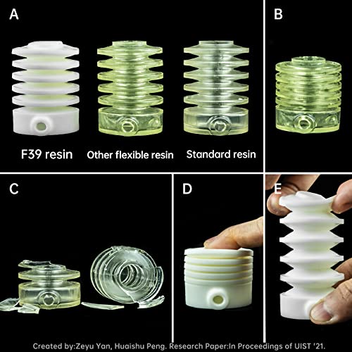 RESIONE 3D Printer Resin, F39 Flexible Resin 405nm UV-Curing Rubber-Like Resin Can be Toughening Agent, TPU-Like Resin with High Elongation for DLP LCD MSLA Printing