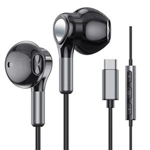 usb c headphones for samsung galaxy s23 ultra s22 s21 fe s20 z flip 3 fold 4 a53 a54 usb c earphones with mic in-ear headphones wired earbuds usb type c earphones for ipad pro pixel 6 6a 7 oneplus 9 8