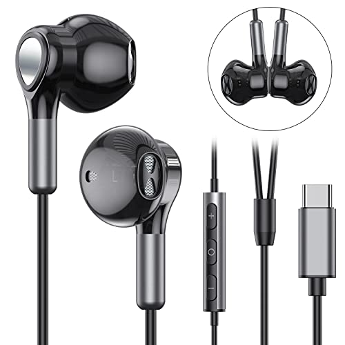 USB C Headphones for Samsung Galaxy S23 Ultra S22 S21 FE S20 Z Flip 3 Fold 4 A53 A54 USB C Earphones with Mic in-Ear Headphones Wired Earbuds USB Type C Earphones for iPad Pro Pixel 6 6a 7 OnePlus 9 8