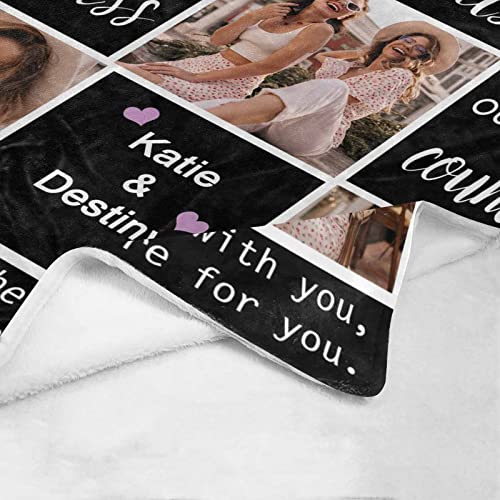 InterestPrint Friendship Blankets Photo Collage Gift, Custom Best Friend Forever Blanket for Women Gifts for Besties, Blanket for BFF Birthday Christmas Thanksgiving 50 x 60 Inches