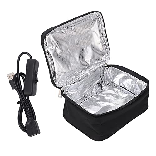 Portable Microwave for Travel, USB Powered Food Warmer Lunch Box Electric Heated Lunch Box for Meals Mini Portable Oven for Reheating Food