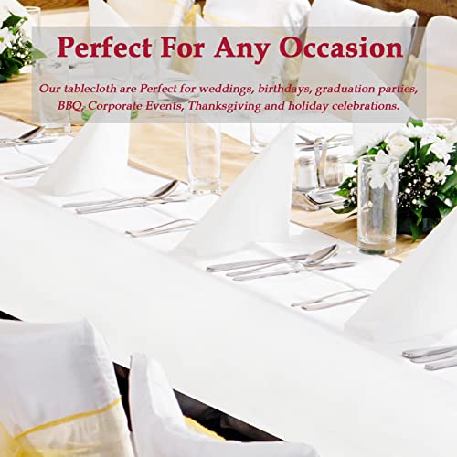 Kincown Plastic Tablecloth 4 Pack Premium Disposable Tablecloth for Rectangle Tables (54"X108") Rectangular Table Cloths Covers for Party Wedding Birthday Thanksgiving Christmas (White)