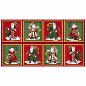 flashphoenix quality sewing fabric –christmas traditional santa claus gold retired 100% cotton fabric qt 24 x 44 inch panel